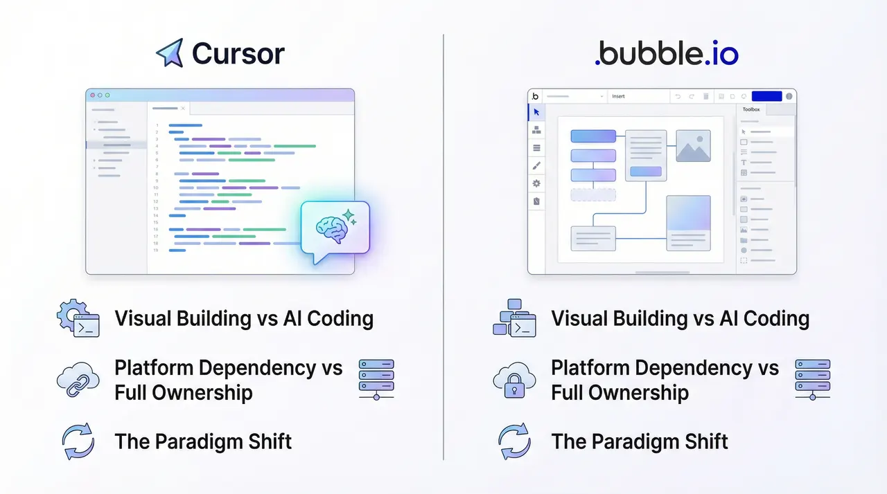 The Core Difference: What Cursor and Bubble Actually Are