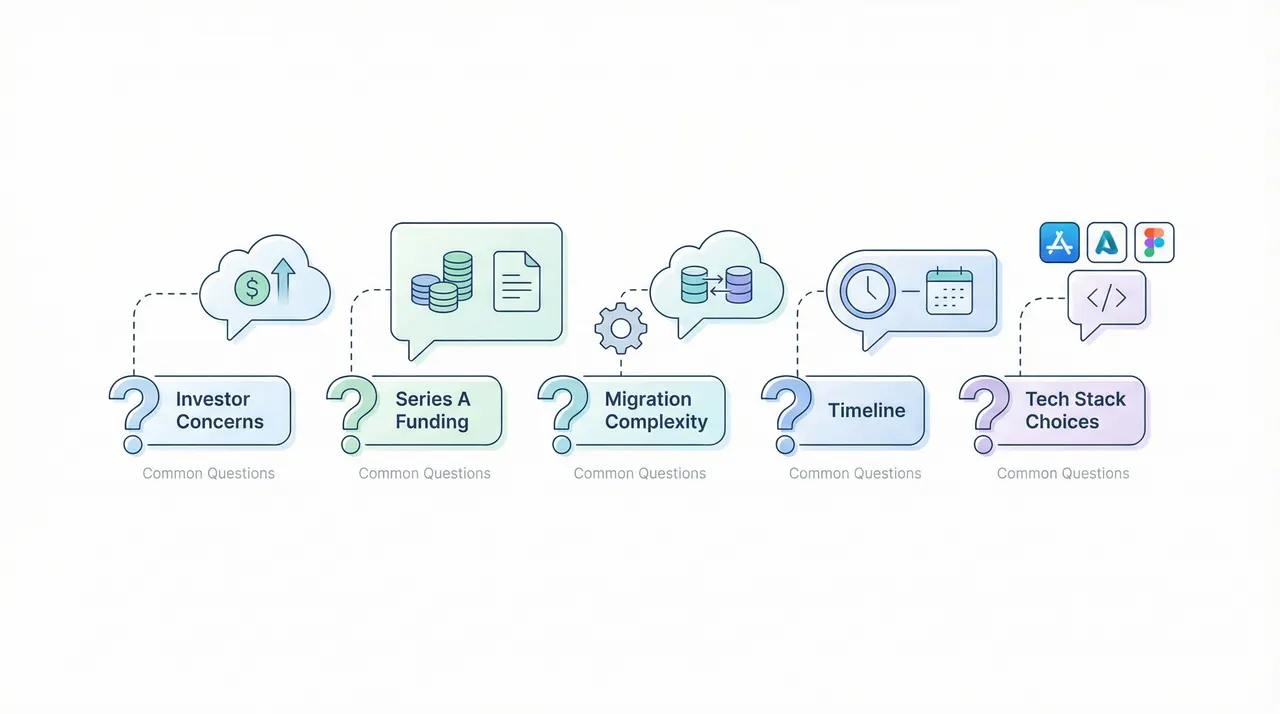 FAQ: Common questions about investor concerns, Series A funding, migration complexity, timeline, and tech stack choices